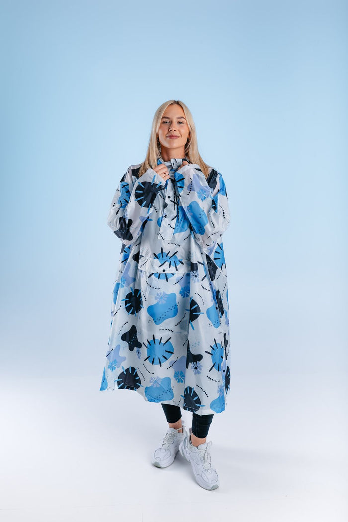 RAINCOAT, WHITE ABSTRACT